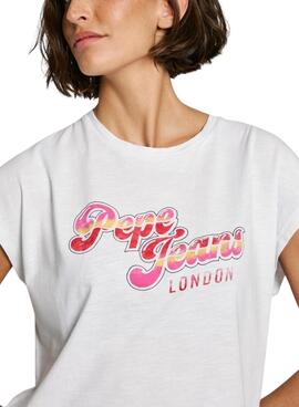 T-Shirt Pepe Jeans Roalie weiß für Damen