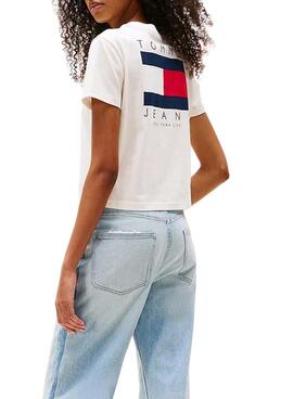 T-Shirt Tommy Jeans Flag weiß für Damen