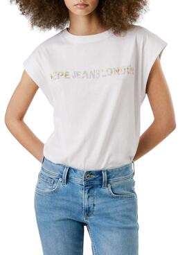 T-Shirt Pepe Jeans Aurore weiß für Frauen.