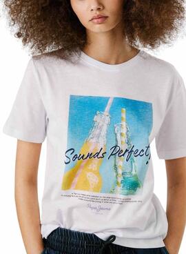 T-Shirt Pepe Jeans Angel weiß für Frauen