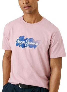 T-shirt Pepe Jeans Milton in Rosa für Männer.