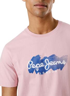 T-shirt Pepe Jeans Milton in Rosa für Männer.