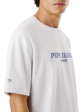 T-shirt Pepe Jeans Tadeo Herren in Weiß.