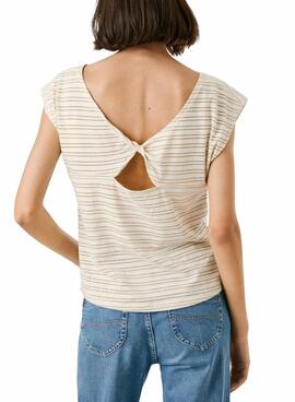 T-shirt Pepe Jeans Alex beige für Frauen.