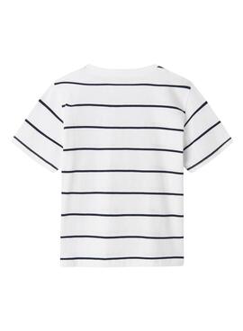 T-shirt Name It Jaben Streifen weiß und marineblau für Jungen