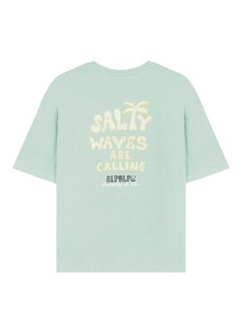 T-shirt Der Octopus Salty Waves Türkis für Herren.