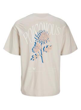 T-shirt Jack and Jones Charge beige für Herren.