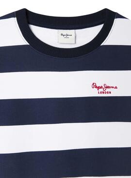 Sweatshirt Pepe Jeans Vania gestreift blau und weiß Mädchen