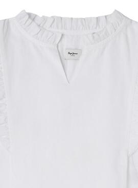 Bluse Pepe Jeans Monica weiß für Mädchen