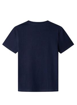 T-Shirt Pepe Jeans Alex in Marineblau für Kinder.
