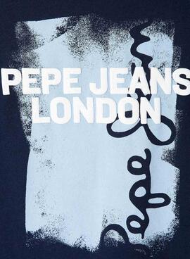 T-Shirt Pepe Jeans Alex in Marineblau für Kinder.