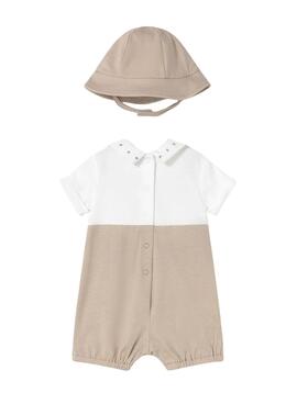 Strampler Latzhose und Mütze von Mayoral in Beige für Baby