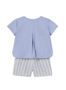 Satz Mayoral Hemd und kurze Hose in Blau für Babys