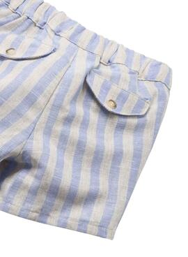 Satz Mayoral Hemd und kurze Hose in Blau für Babys