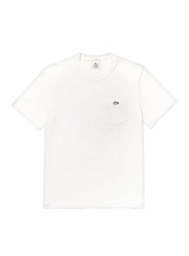 T-Shirt Lacoste Live Unisex Weiß Tasche