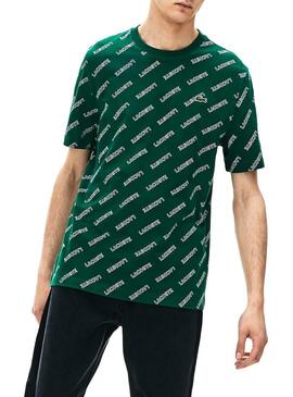 T-Shirt Lacoste Live Print Grün Für Herren