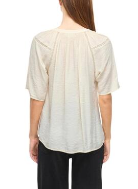 Bluse Vila Vilisbeth beige für Frauen.