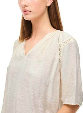 Bluse Vila Vilisbeth beige für Frauen.