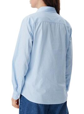 Tommy Jeans Pinstripe Hemd in Blau und Weiß für Damen