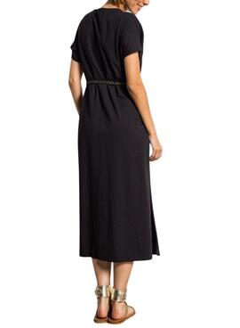 Kleid Vila Viverano in Schwarz mit Gürtel für Damen