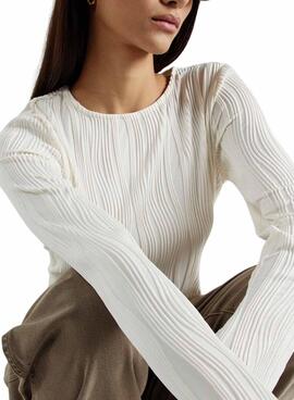 Top Vila Vinira beige für Damen