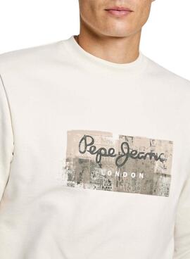 Pepe Jeans Dalter Crew Sweatshirt in weiß für Herren.
