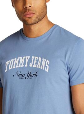 T-Shirt Tommy Jeans Varsity Pop in Blau für Herren