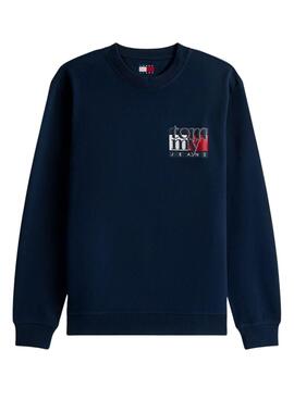 Sweatshirt Tommy Jeans Flag in Marineblau für Herren