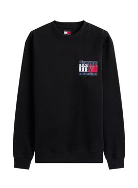 Tommy Jeans Flag Schwarzer Hoodie für Herren