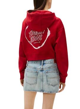 Tommy Jeans Heart Kapuzenpullover in Rot für Damen