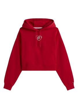 Tommy Jeans Heart Kapuzenpullover in Rot für Damen