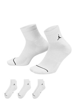 Drei Paar weiße Jordan Everyday Socken für Herren.