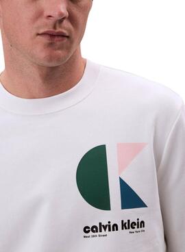Sweatshirt Calvin Klein Jeans Bauhaus weiß für Herren
