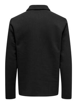 Sweatshirt Only and Sons Dawson Zip schwarz für Herren