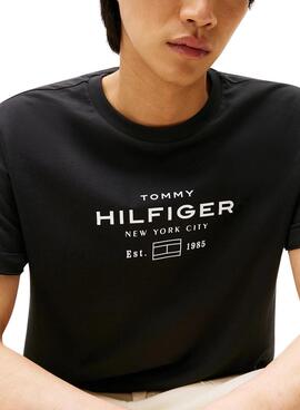 T-Shirt Tommy Hilfiger Stack schwarz für Herren