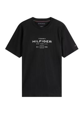T-Shirt Tommy Hilfiger Stack schwarz für Herren
