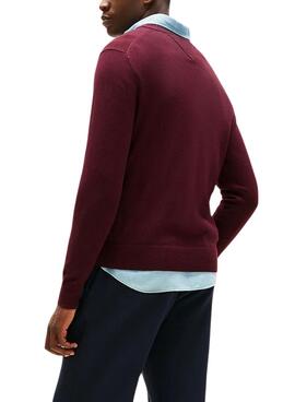 Kaschmir-Pullover von Tommy Hilfiger in Bordeauxrot für Herren.