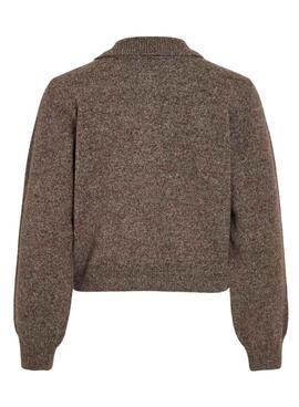 Jacke Vila aus brauner Virava-Strickware für Damen.