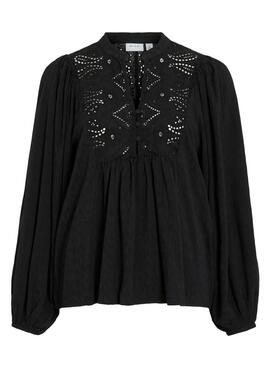 Bluse Vila Vityra schwarze Spitze für Damen
