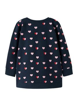 Langes Sweatshirt Name It Lia Marine für Mädchen