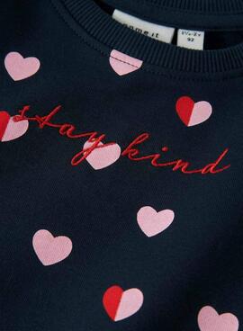 Langes Sweatshirt Name It Lia Marine für Mädchen