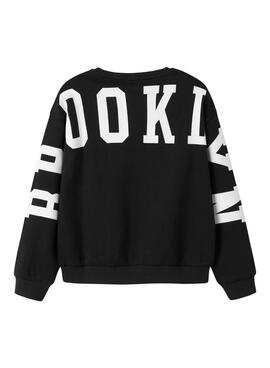 Sweatshirt Name It Nevea entspannt Schwarz für Mädchen.