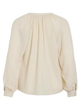 Bluse Vila Vibabera in Beige für Damen