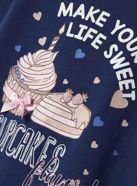 T-Shirt Name It Nichola in Marineblau für Mädchen
