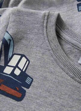 Sudadera Name It Nenean Grau für Jungen.
