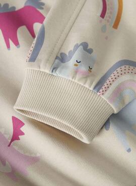 Sudadera Name It Nula Einhorn beige für Mädchen