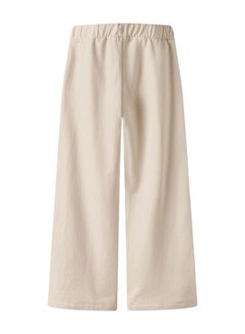 Breite Hose Name It Noriana beige für Mädchen.