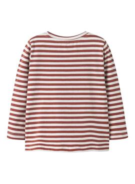 T-shirt Name It Nitu gestreift granatrot für Jungen.