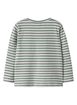 T-shirt Name It Nitu Streifen grün für Jungen.