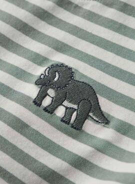 T-shirt Name It Nitu Streifen grün für Jungen.